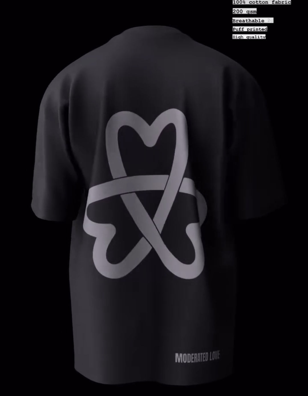 Moderated love tshirt black
