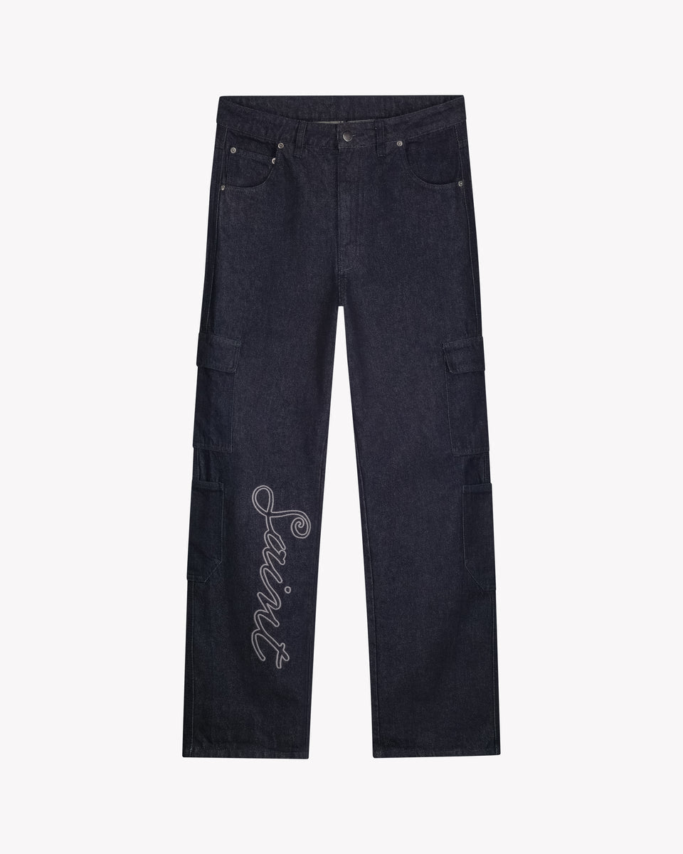 SAINT BLANC MULTI POCKET SCRIPT JEANS