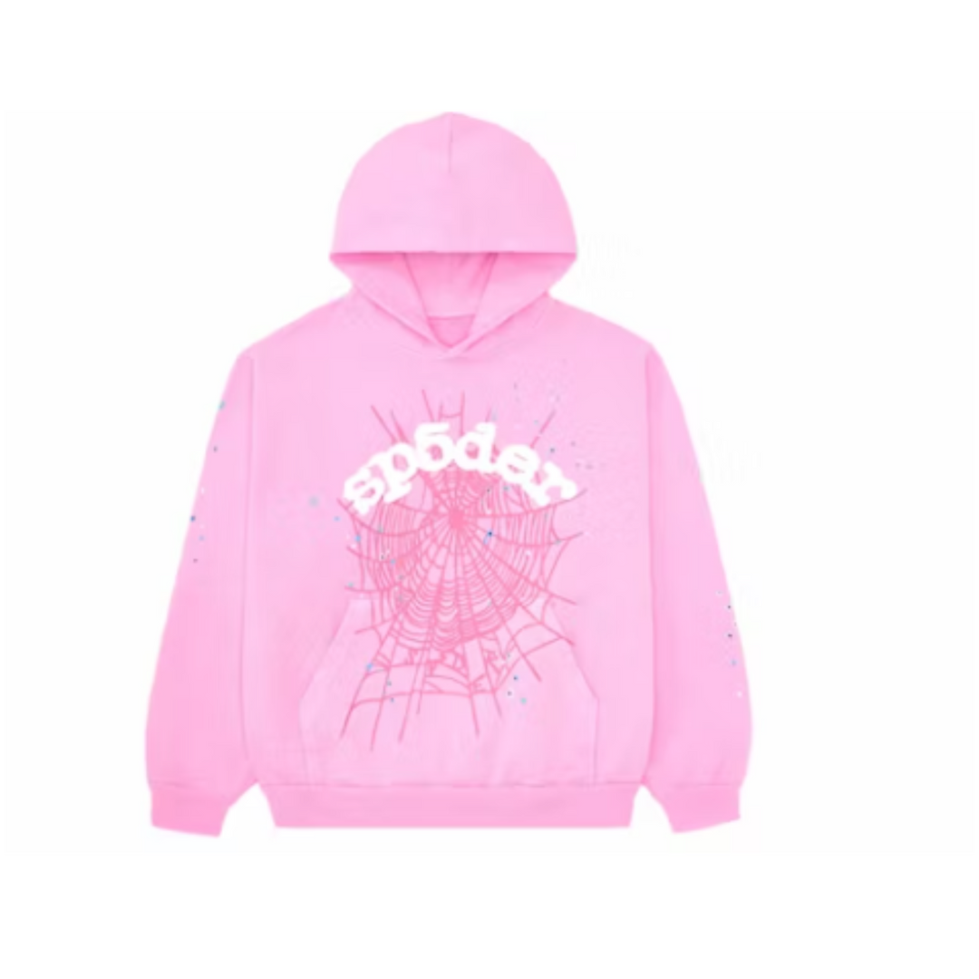 Sp5der OG Web Hoodie Pink